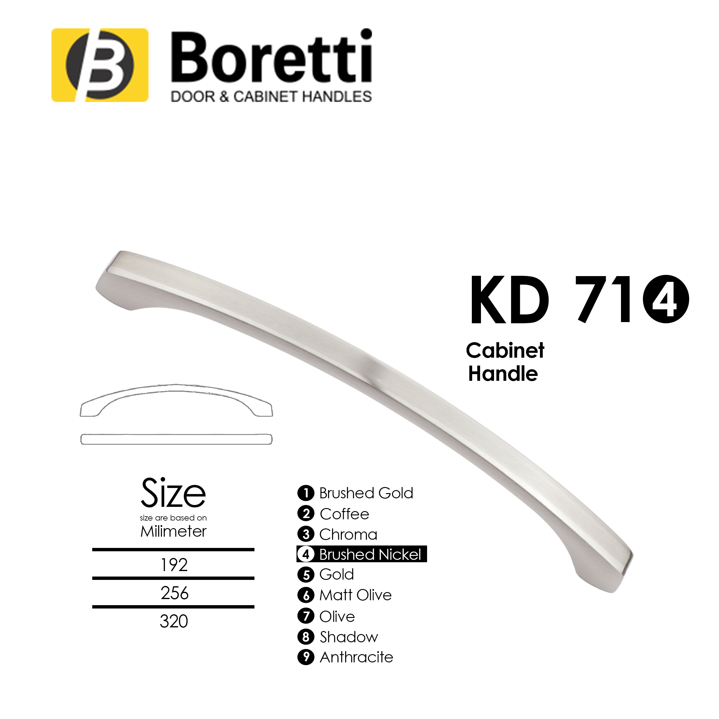 دستگیره کابینت و کمد جنرال B71 بورتی