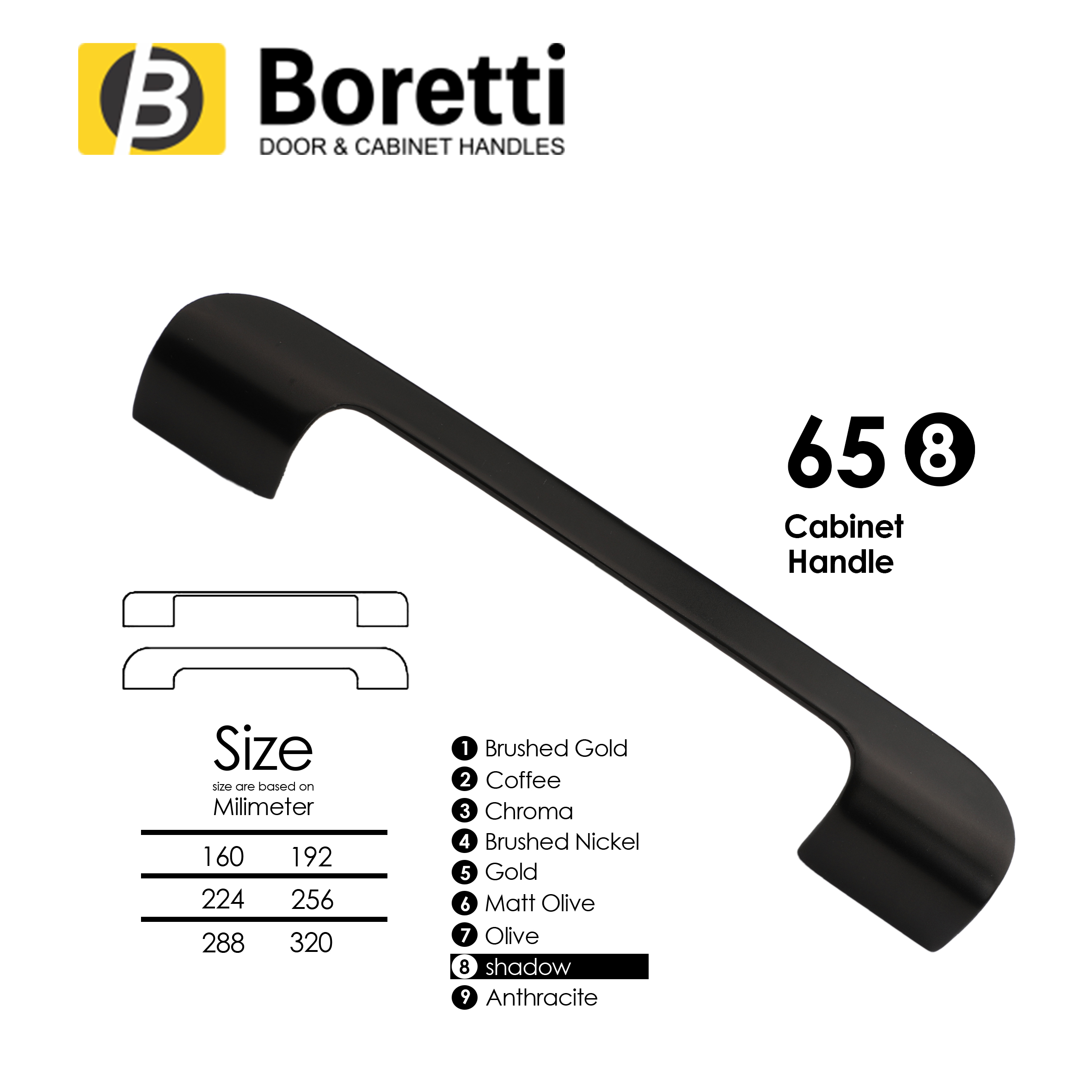 دستگیره کابینت و کمد جنرال B65 بورتی